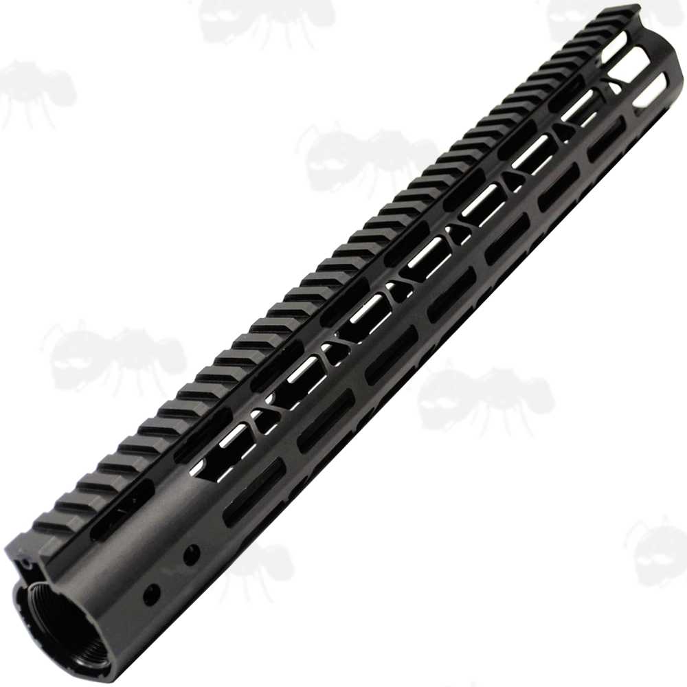 Flat End AR Style Alloy Fifteen Inch M-Lok Free Float Handguard with Full Length Picatinny Top Rail