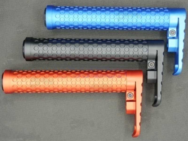 Black Anodised Finished Metal Fixed M4 Rifle Style Buffer Tube Stock with Shoulder Pad Plate