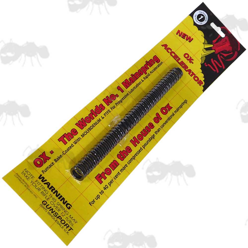OX Accelerator Air Rifle Main Spring in Yellow Hanger Display Packaging