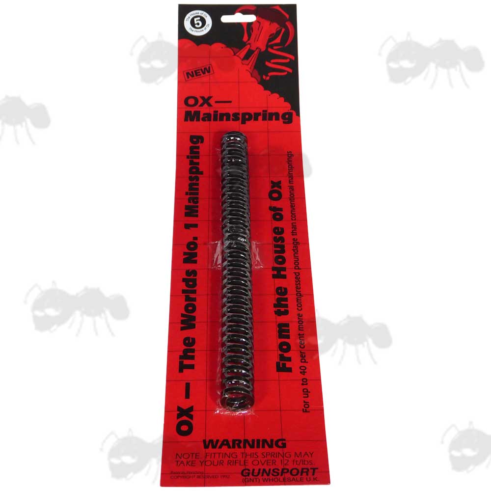 OX Air Rifle Main Spring in Red Hanger Display Packaging OXM5