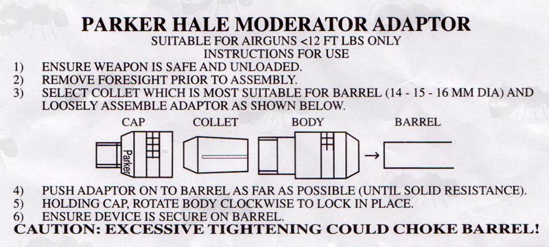 Parker Hale Moderator Adaptor Fitting Guide