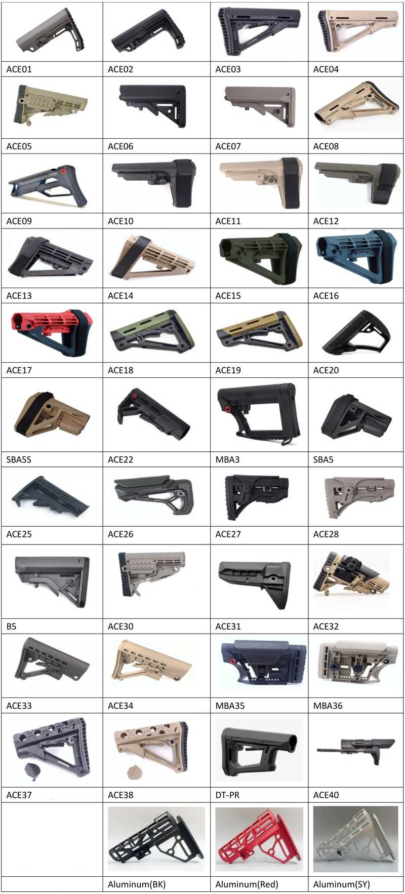 List of Tactical Rifle Buttstocks Available to Pre-Order