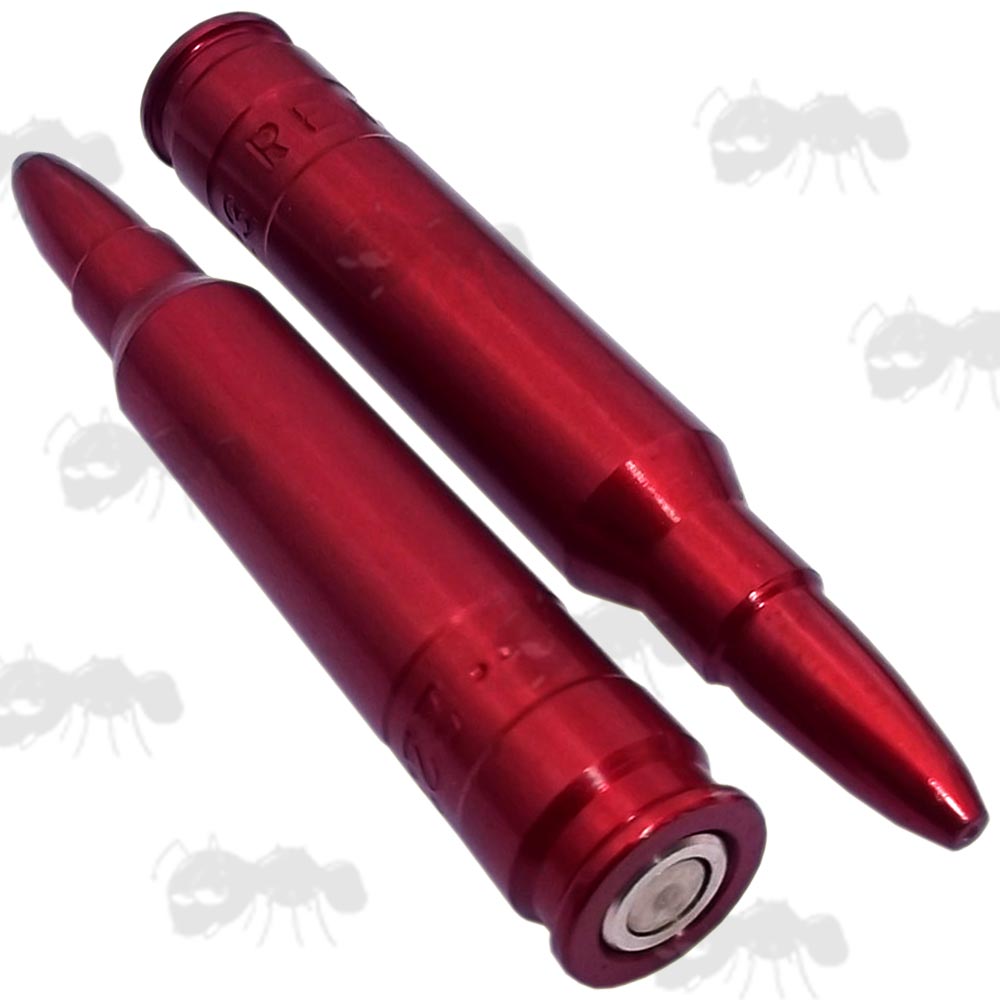 Pair Of Red Anodised Aluminium Snap Caps With Spring Dampers