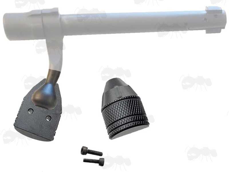 Two Piece Rifle Bolt Handle Threaded Knob for Howa Mini Action Rifles, Shown on Bolt