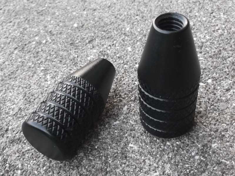 Two Black Knurled Finished All Metal Rifle Bolt Handle Knobs with 8mm Threads