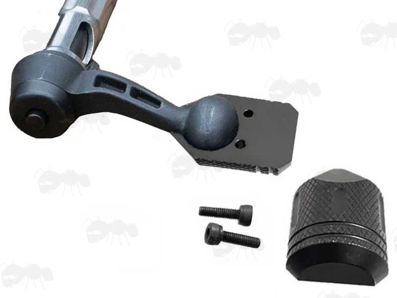 Two Piece Rifle Bolt Handle Threaded Knob for Savage Axis Rifle, Shown Being Fitted To The Bolt