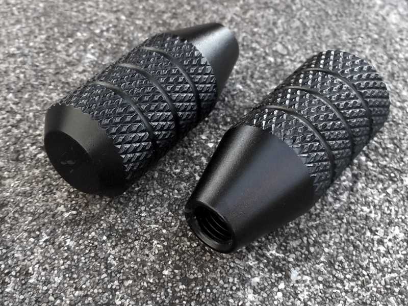 Pair of Black Knurled Finished All Metal Rifle Bolt Handle Knobs with 5/16-24 TPI Threads