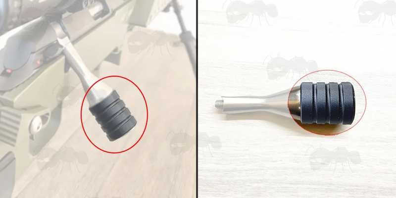 One Piece Rifle Bolt Handle Threaded Knob for Tikka T1x, with Fixing Screw and Shown Fitted