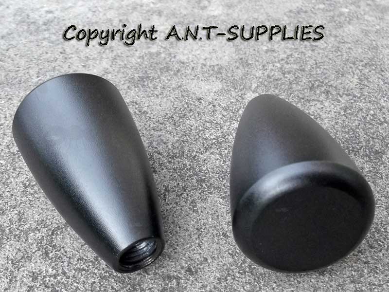 Two Black Smooth Finished All Metal Rifle Bolt Handle Knobs with 5/16-24 TPI Thread
