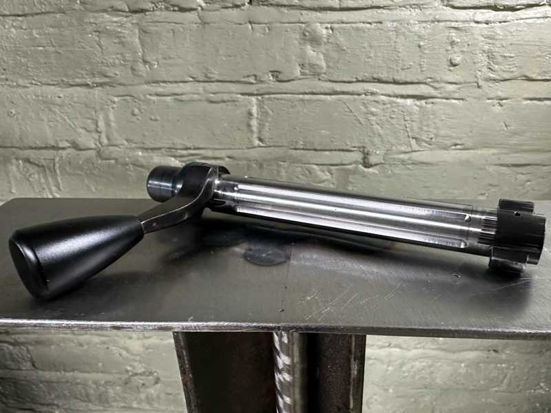 Customer Photo of a Machined Fixed Bolt Handle Fitted with a Black Smooth Finished All Metal Rifle Bolt Handle Knob with 5/16-24 TPI Thread