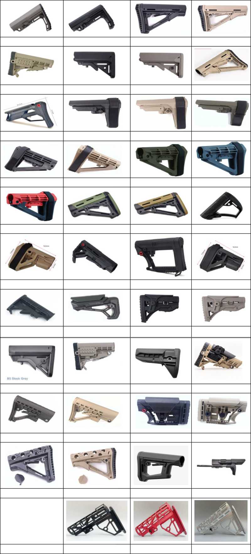 Large Selection of Rifle Collapsible Buttstocks