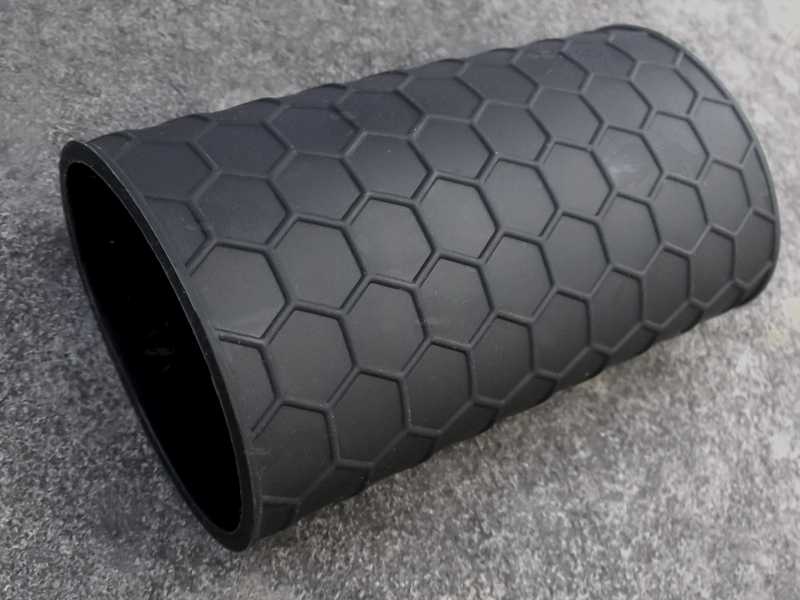 Black Hexagon Textured Rubber Slip-on Grip Cover Sleeve Tube On a Pistol Grip