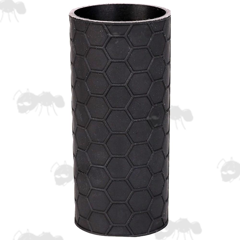 Black Hexagon Textured Rubber Slip-on Gun Grip Cover Sleeve Tube