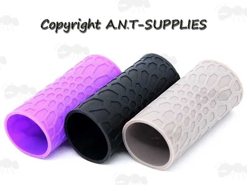 Black, Green and Pink Coloured Reptile Textured Rubber Slip-on Grip Cover Sleeve Tube