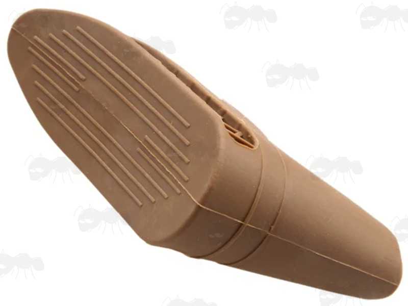 End View of The Brown Rubber Ventilated Slip-On Recoil Pad for Rifle or Shotgun Butt Stocks