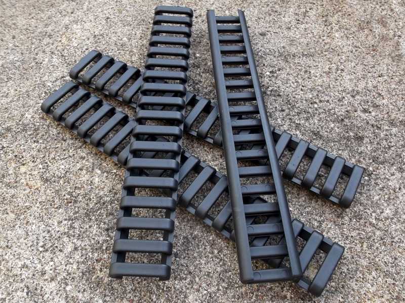 Black Rubber Four Piece Ladder Style Rail Covers Set