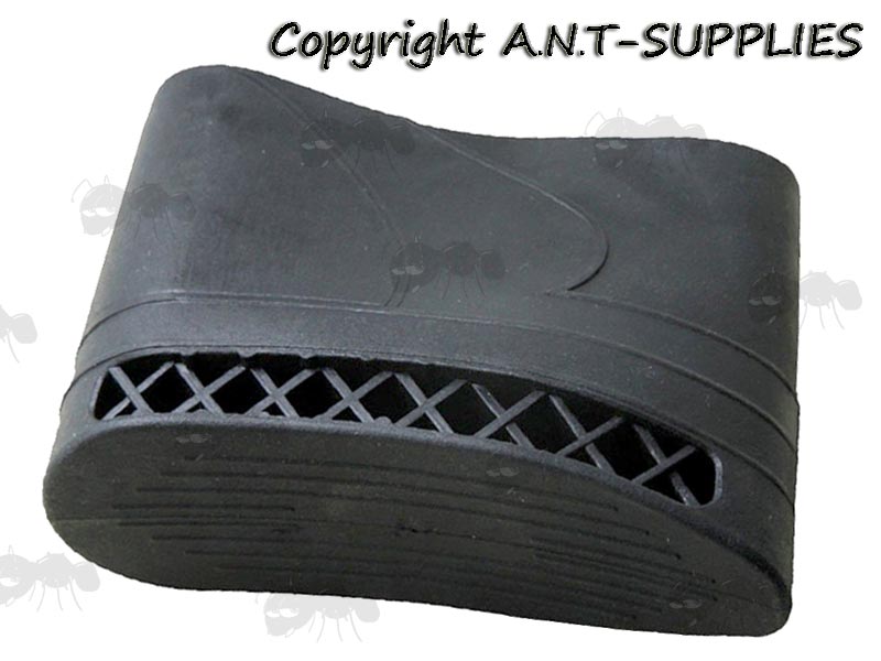 Black Silicone Rubber Ventilated Slip-On Recoil Pad for Rifle or Shotgun Butt Stocks