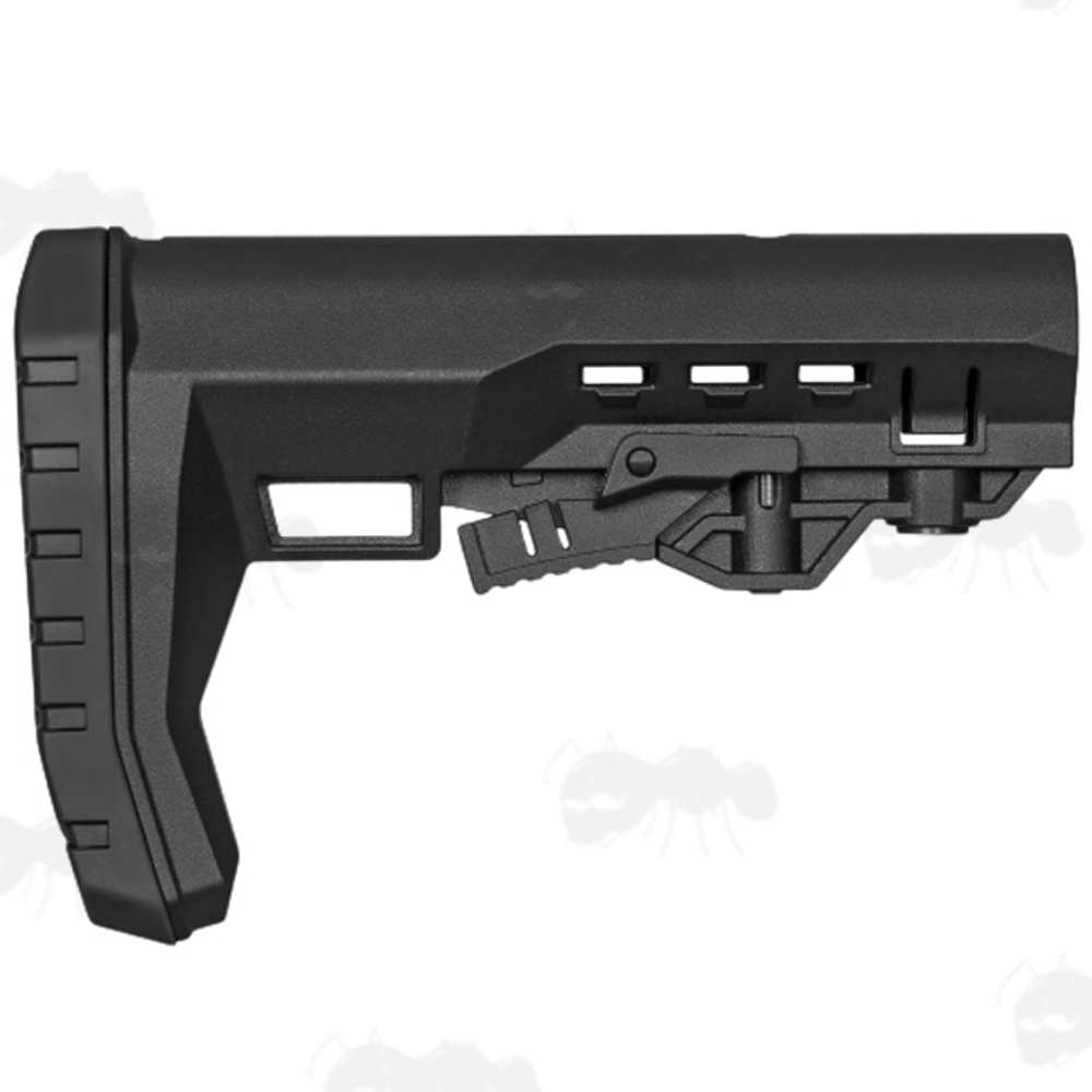 Minimalist Style Black Polymer Collapsible Tactical Rifle Buttstock