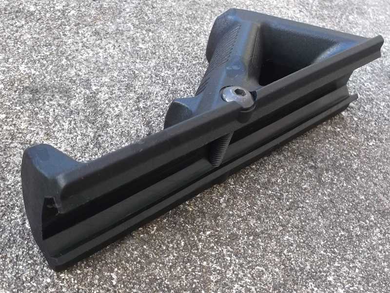 Rail Fitting View of The Tac Rifle Black Polymer Picatinny Handguard Rail Angled Forend Grip