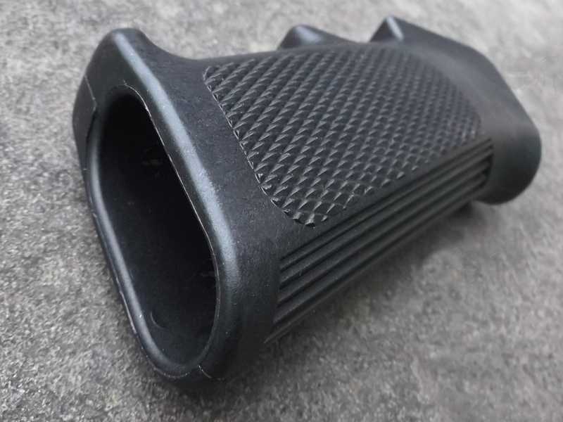 Hollow Grip End View of The Tac Rifle Black Polymer Pistol Grip in Classic A2 Design