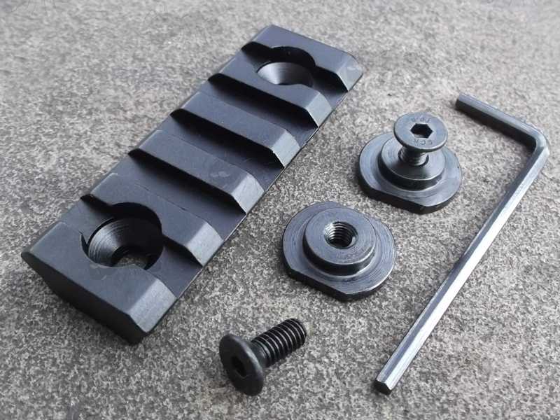 Dismantled View of The AirMaks Arms UIT T-Slot to Picatinny Rail Adapter with Five Slots