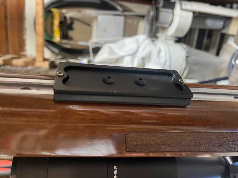 UIT T-Channel to ARCA-Swiss Rail Adaptor Shown Fitted to a Anschutz Rifle Forend Accessory Rail