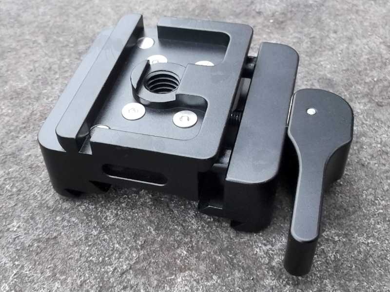 Black Anodised Aluminium ARCA-Swiss Tripod Multi Mount Base Plate Adapter with Quick-Release Lever