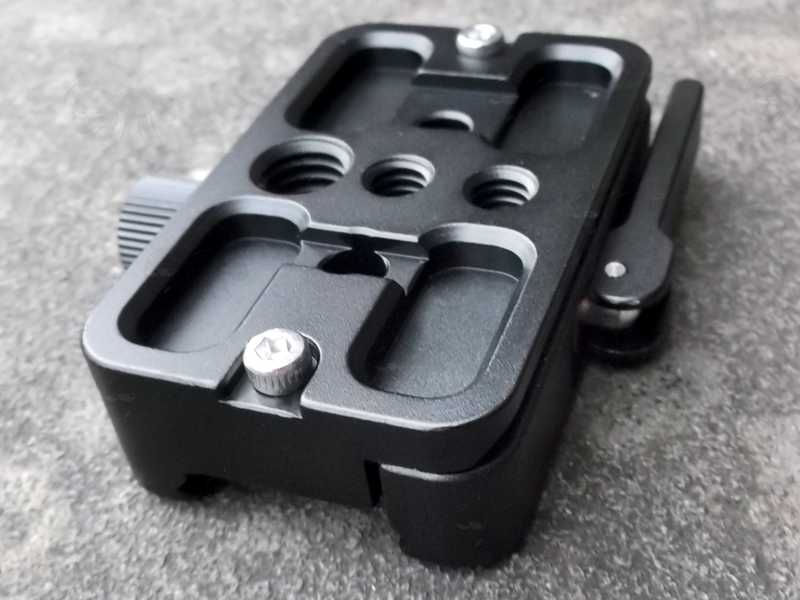 Black Anodised Aluminium ARCA-Swiss Tripod To Picatinny Adapter with Quick-Release Lever