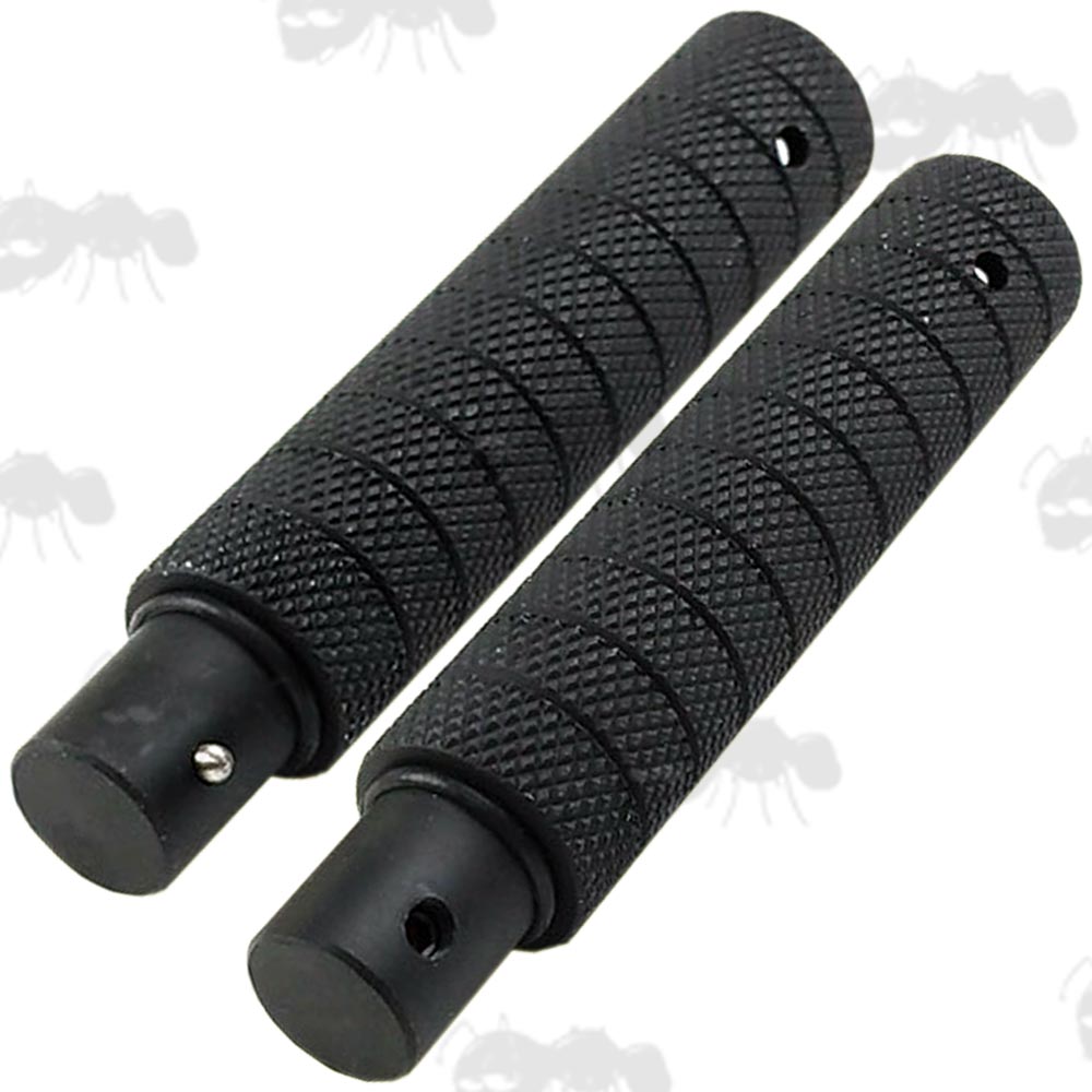 Pair of All Black Aluminium Bipod Leg Extensions For Atlas Style Bipods