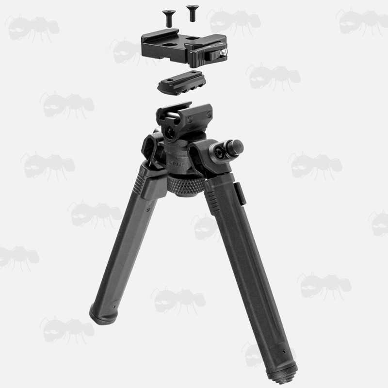 Fitting Guide for The Black Anodised Aluminium ARCA-Swiss Rail to 17S Adapter with Picatinny Rail, and Quick-Release Lever to a Picatinny Rail Fitting Bipod