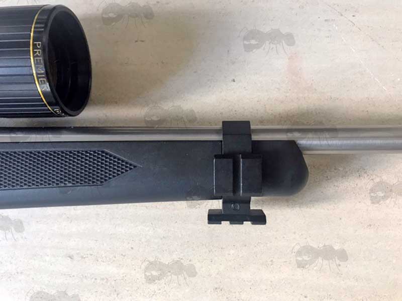 Accessory Mount for Lights, Lasers, Bipods and Slings, Shown Fitted to a Ruger 10/22 Rifle Forend