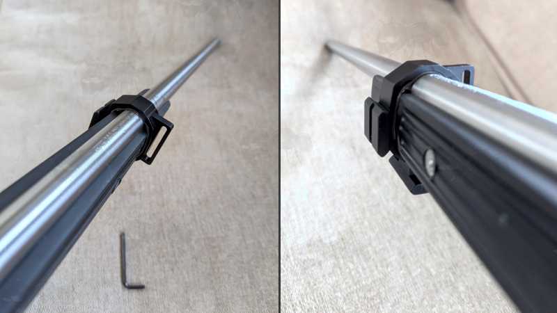 Accessory Mount for Lights, Lasers, Bipods and Slings, Shown Fitted to a Ruger 77/22 Rifle Black Synthetic Boat Paddle Style Forend