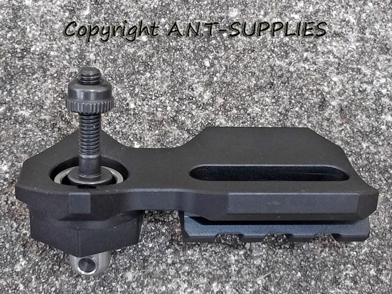 QD Swivel Stud Fitting Three Slot Bipod Picatinny Rail Adapter Kit Shown with Black Anodised Machine Thread QD Stud