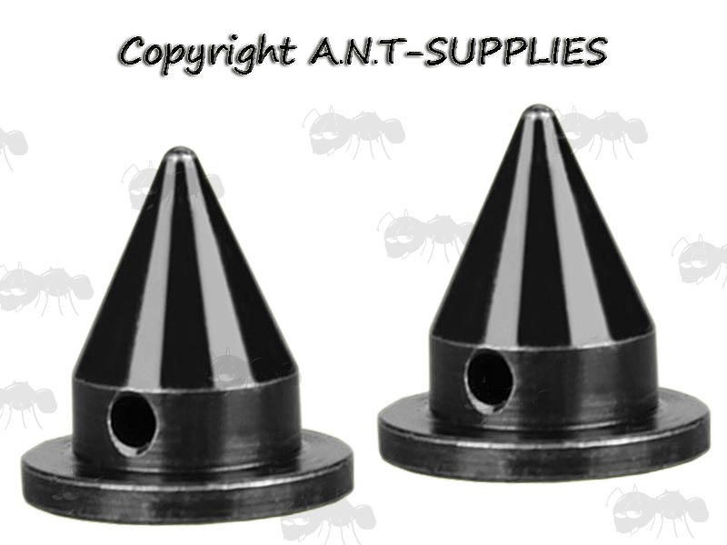 Pair of Black Metal Spike Feet for Harris Style Telescopic Rifle Bipods