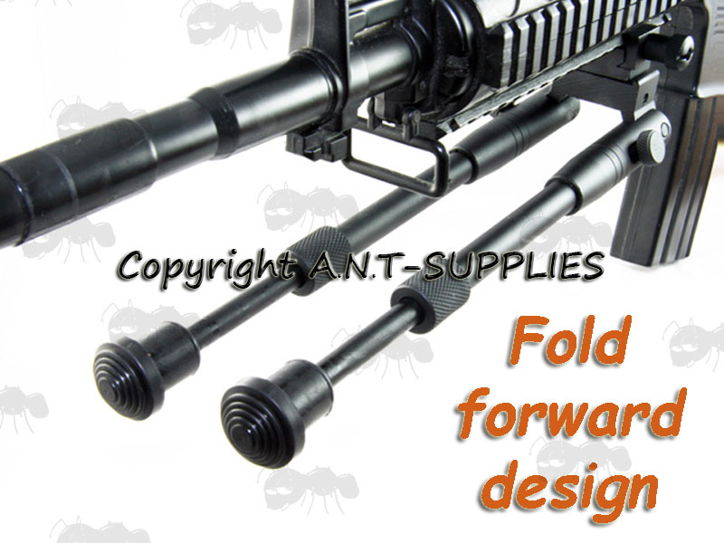 Close Up View of the Leg Adjustments on The 20mm Weaver / Picatinny Rail Fitting Standard Length Telescopic Folding Bipod