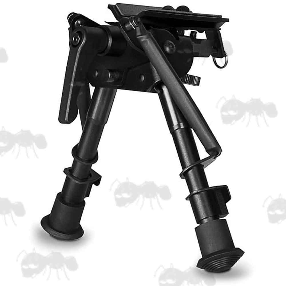 Hawke QD Stud Fitting 15-23cm Telescopic Leg Rifle Bipod With Swivel and Tilt Functions