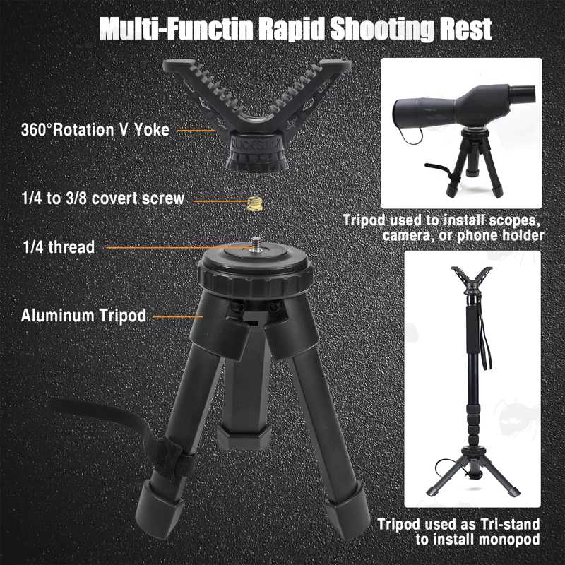 Compatibility Guide for The Compact Black Metal Tripod Benchrest Shooting Quick Stick with Removable V Notch Rest