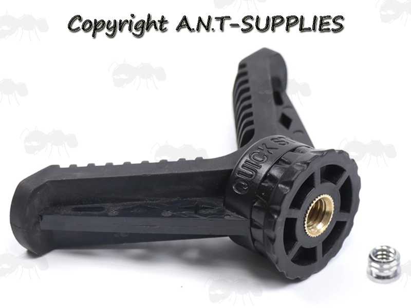 V-Notch Rest from The Compact Black Metal Tripod Benchrest Shooting Quick Stick, Shown with Thread Adaptor Removed