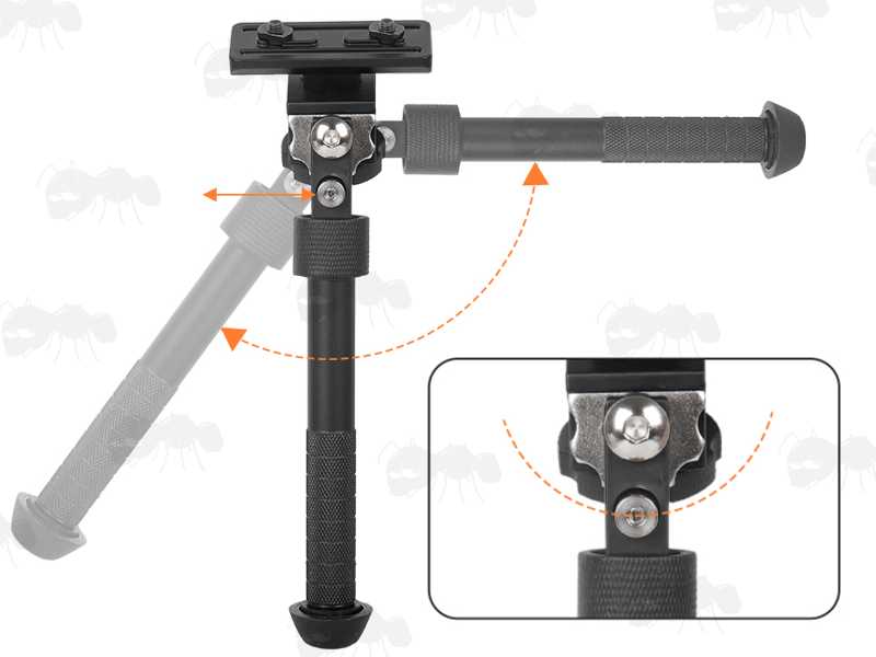 Folding Leg Position View on The One Piece Design Metal Rifle Bipod for M-Lok Handguards