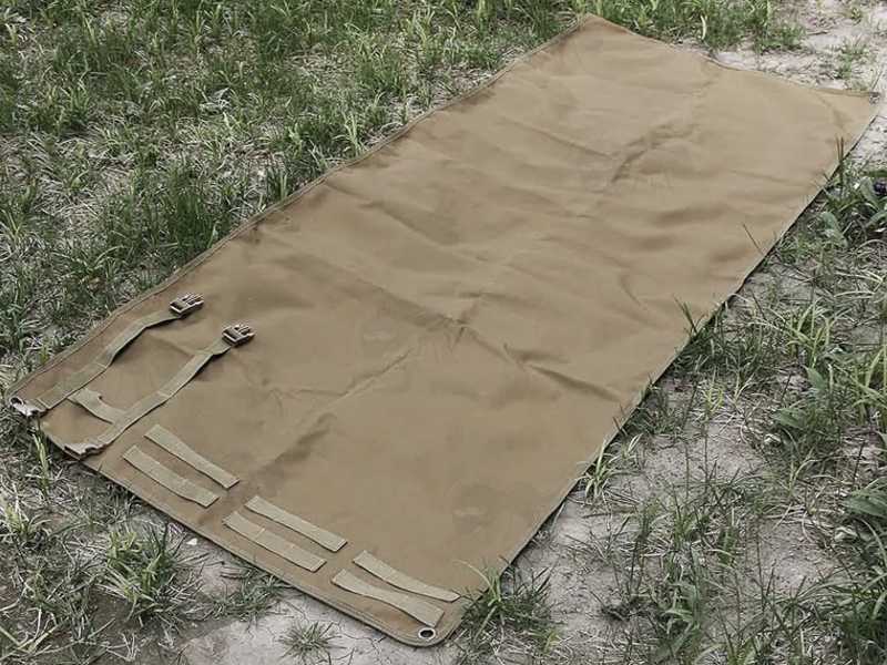 Roll-Up Tan Coloured Shooting Mat, Shown Rolled Out on Ground