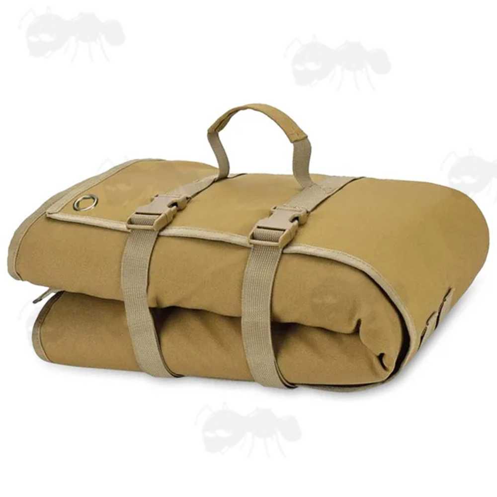 Roll-Up All Tan Colour Padded Prone Shooters Ground Mat