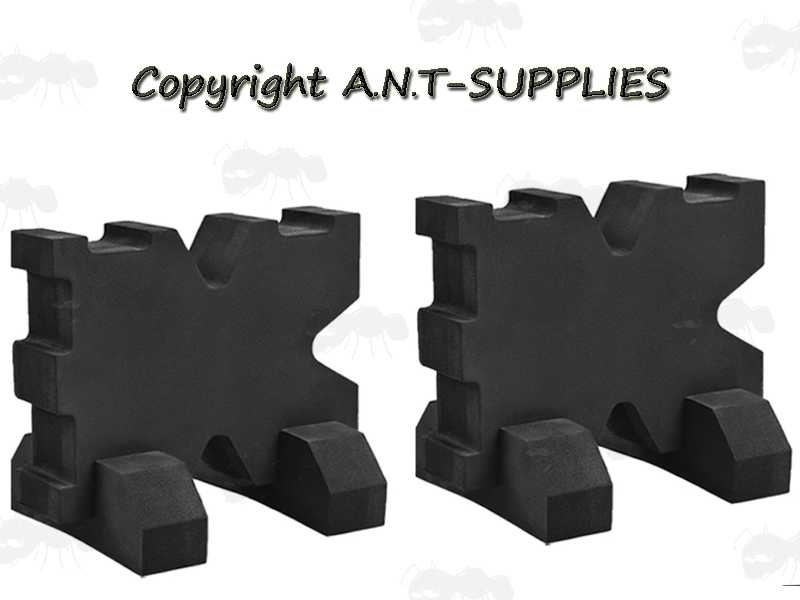 Pair of Three Part Black EVA Foam Gun Shooting Benchrest