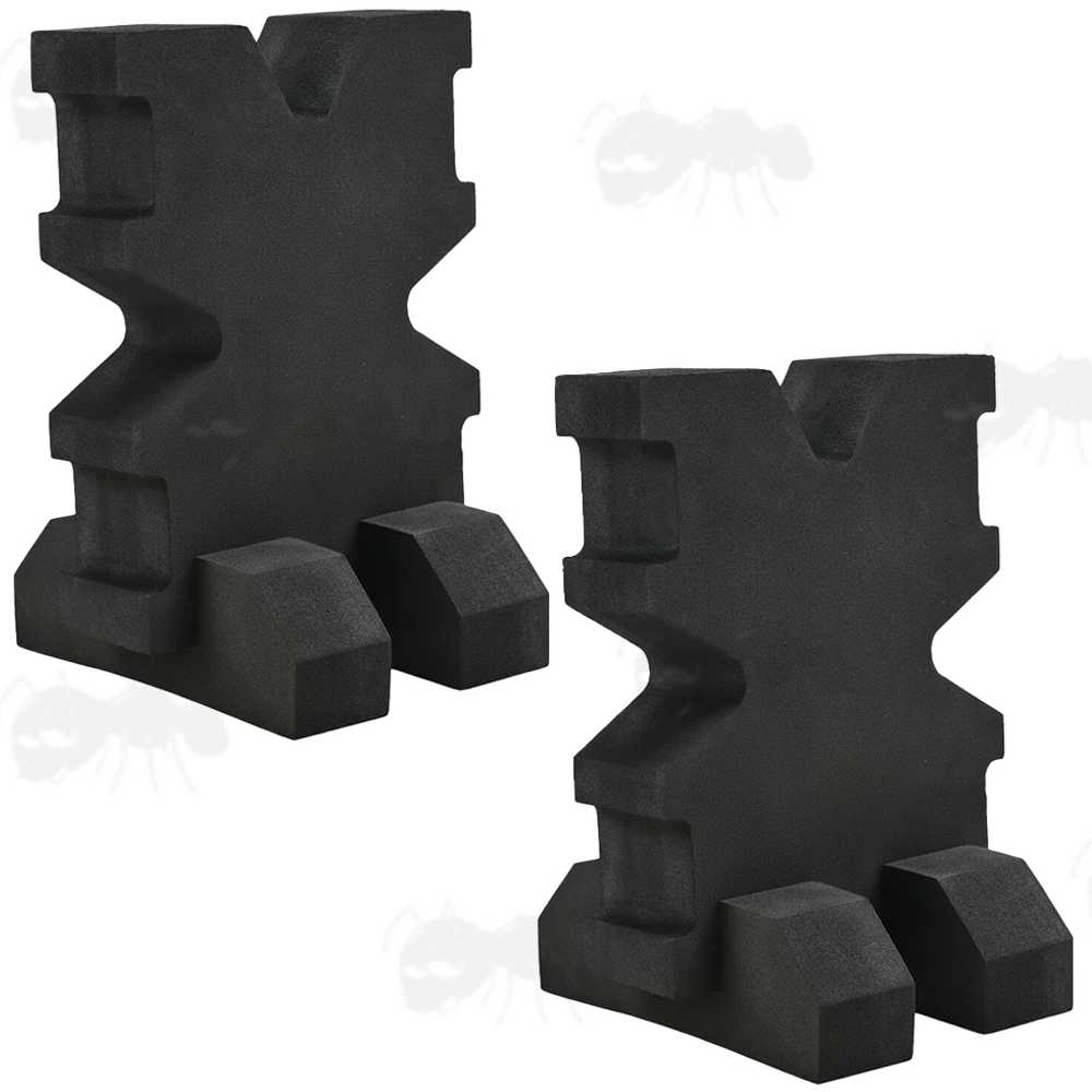 Pair of Three Part Black EVA Foam Gun Shooting Benchrest
