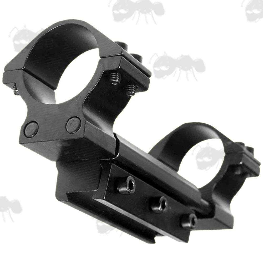 One Piece Scope Mount with Recoil-Damper Spring System for 11mm Wide Dovetail Rails