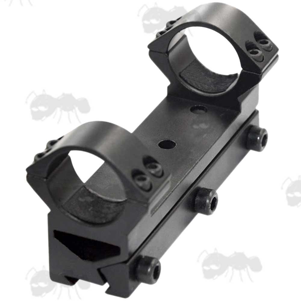 Flat Base High Profile 25mm One Piece Scope Ring Mount With See-Through Channel for Manual Sights