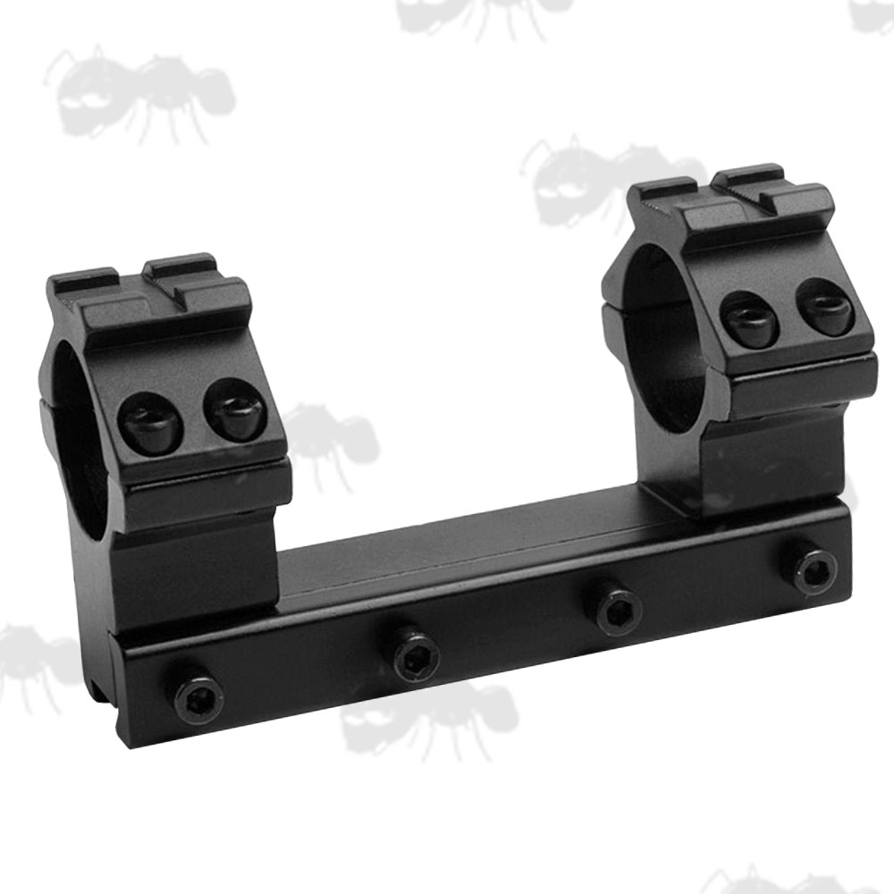 Long Base, One Piece, High Profile 25mm Scope Ring Mounts for Dovetail Rails with Rail Tops