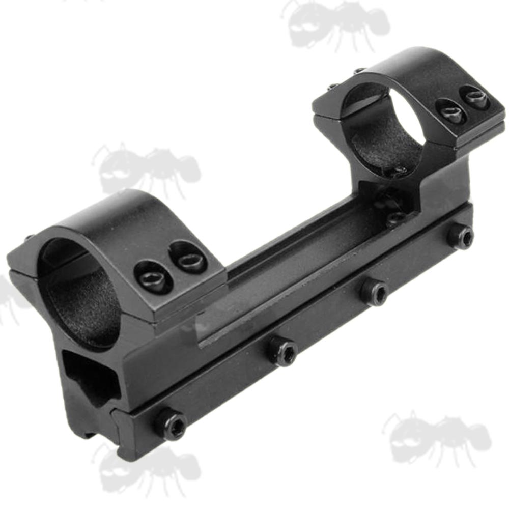 Extra Long Base, One Piece, High-Profile See-Thru 25mm Scope Ring Mounts for Dovetail Rails