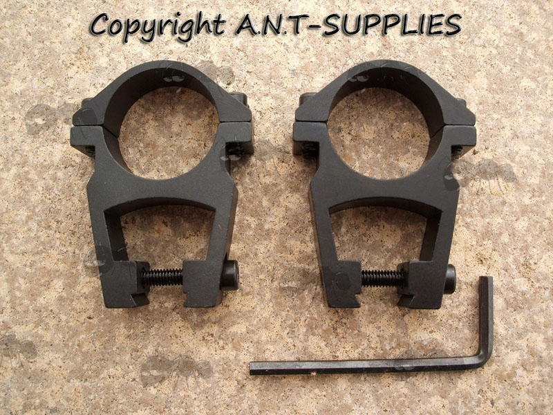 High-Profile Double-Clamped Open Design 25mm Scope Rings for Dovetail Rails