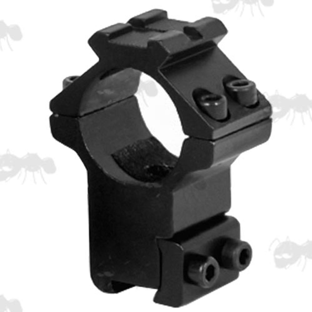 Rambo High-Profile Double Clamped 25mm Scope Ring for Dovetail Rails with Rail Head