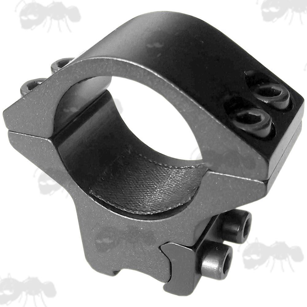 Low-Profile Solid Design Double Clamped 30mm Scope Ring for 9.5-11.5mm Dovetail Rails